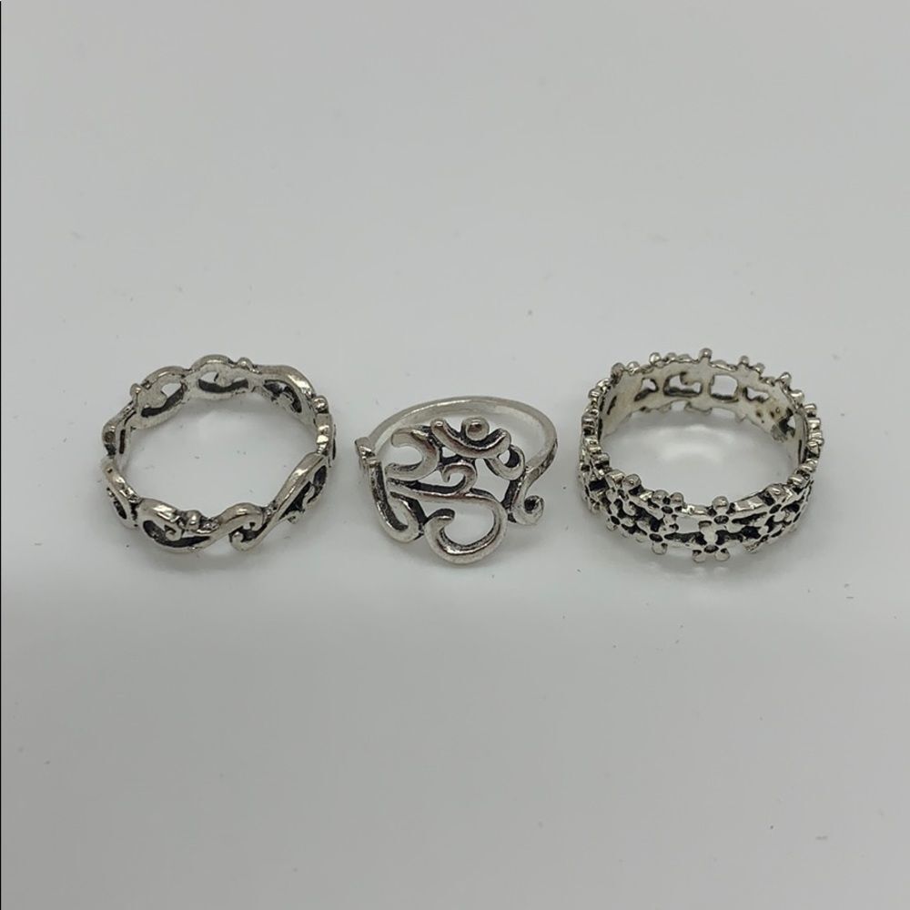 NEW Silver Ring Set of 3